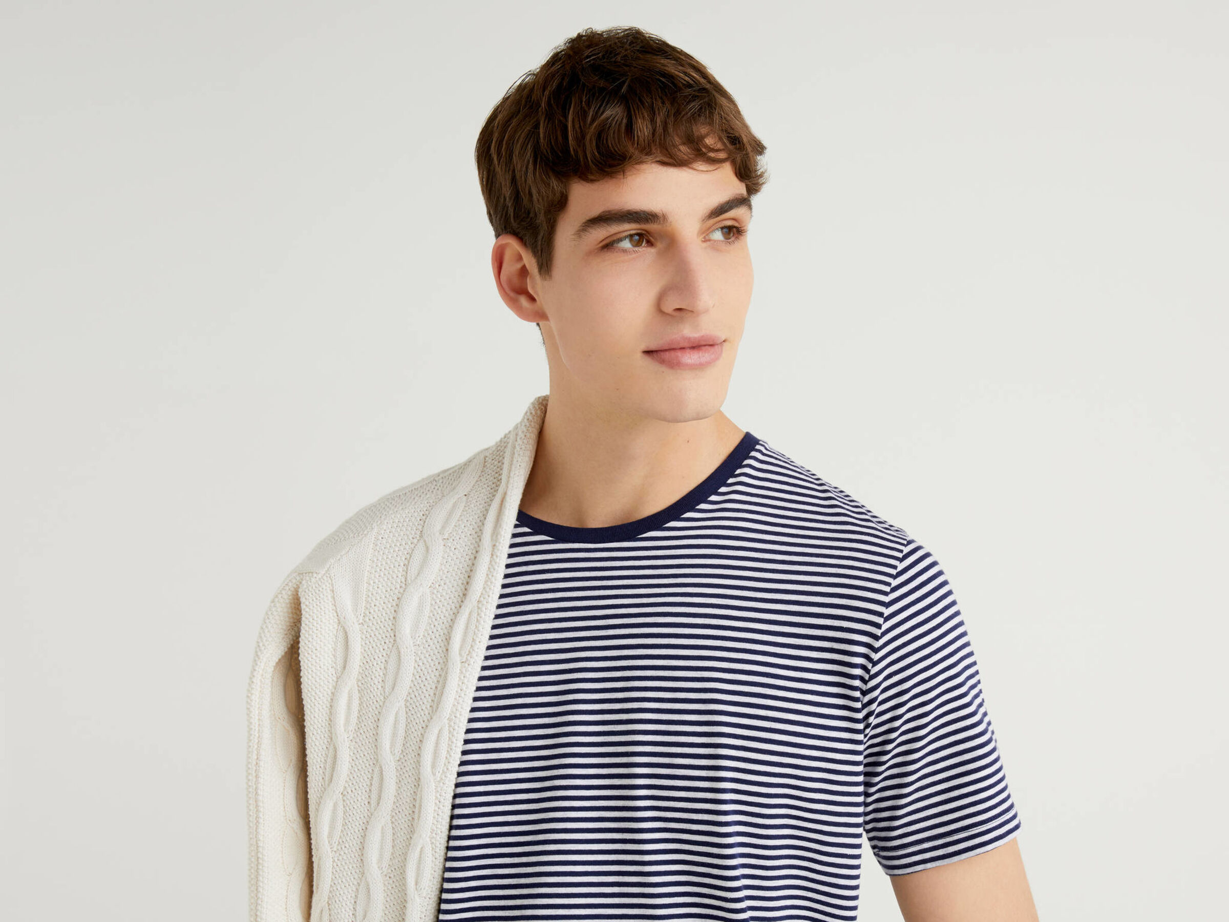 Striped t-shirt in pure cotton Men image number 3